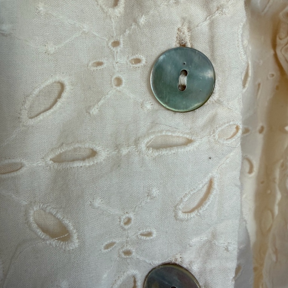 Wilfred Cream Eyelet Button-Front Maxi Dress - Picture 7 of 7